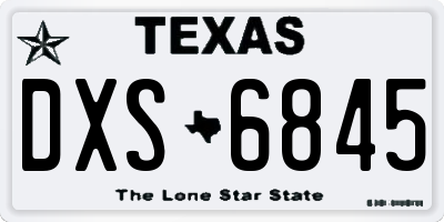 TX license plate DXS6845