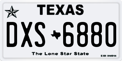 TX license plate DXS6880