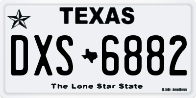 TX license plate DXS6882