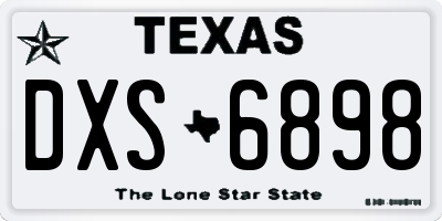 TX license plate DXS6898