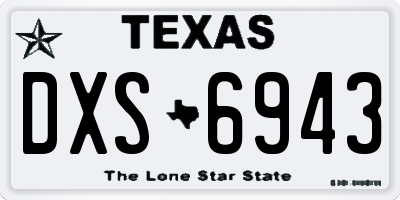 TX license plate DXS6943