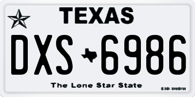 TX license plate DXS6986