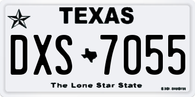 TX license plate DXS7055