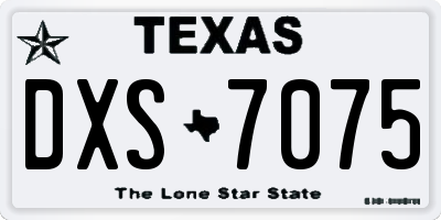 TX license plate DXS7075