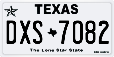 TX license plate DXS7082