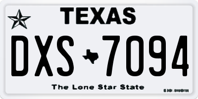 TX license plate DXS7094
