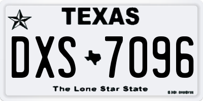 TX license plate DXS7096