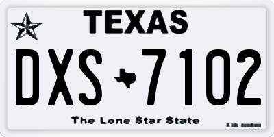 TX license plate DXS7102