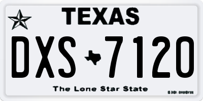 TX license plate DXS7120