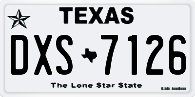TX license plate DXS7126