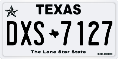 TX license plate DXS7127