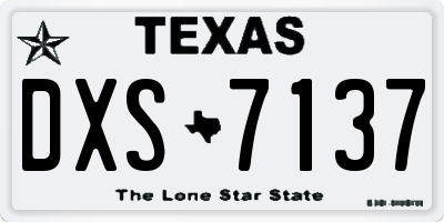 TX license plate DXS7137