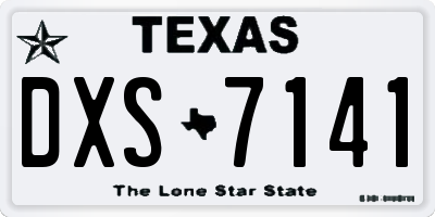 TX license plate DXS7141