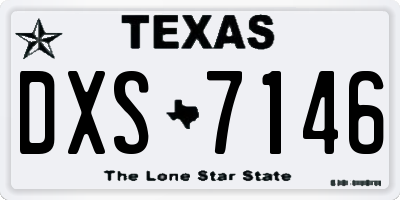 TX license plate DXS7146