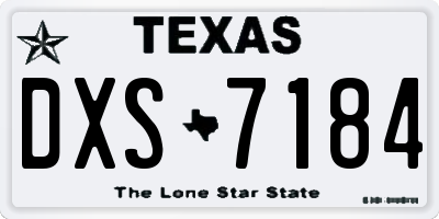 TX license plate DXS7184