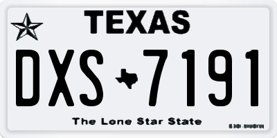TX license plate DXS7191