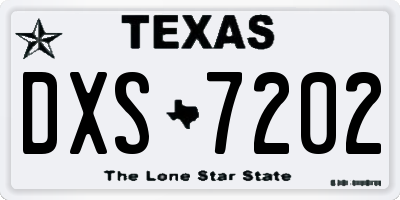 TX license plate DXS7202