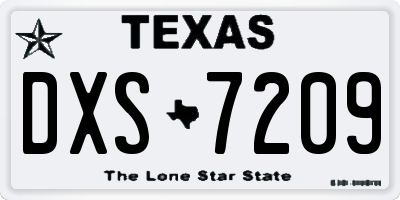 TX license plate DXS7209