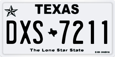 TX license plate DXS7211