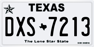 TX license plate DXS7213