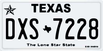 TX license plate DXS7228