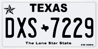 TX license plate DXS7229