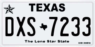 TX license plate DXS7233