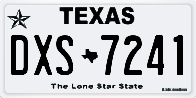 TX license plate DXS7241