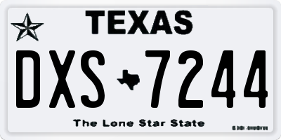 TX license plate DXS7244