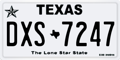 TX license plate DXS7247