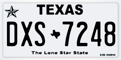 TX license plate DXS7248