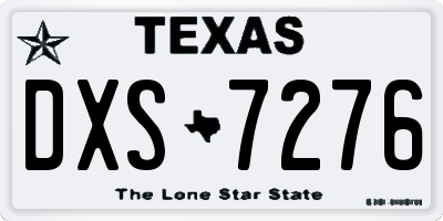 TX license plate DXS7276