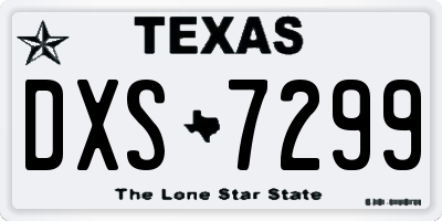 TX license plate DXS7299
