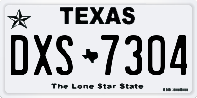 TX license plate DXS7304