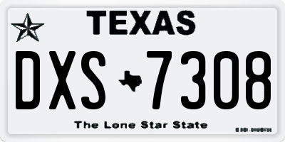 TX license plate DXS7308