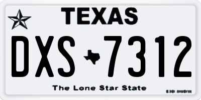 TX license plate DXS7312