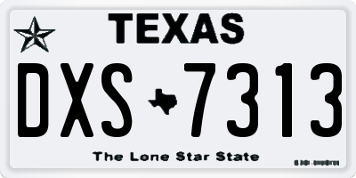 TX license plate DXS7313