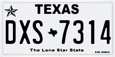 TX license plate DXS7314