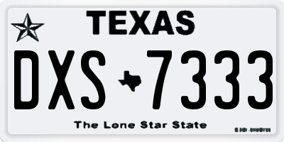 TX license plate DXS7333