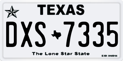 TX license plate DXS7335