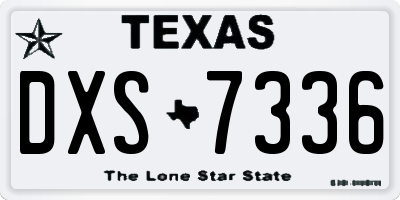 TX license plate DXS7336