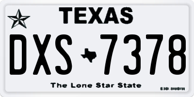 TX license plate DXS7378