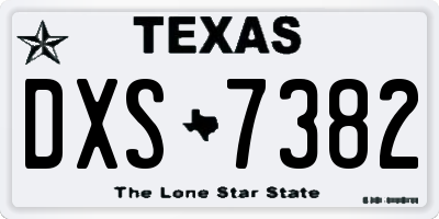 TX license plate DXS7382