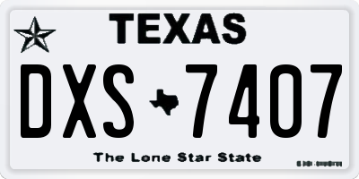 TX license plate DXS7407