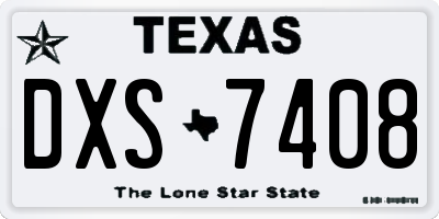 TX license plate DXS7408