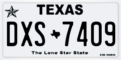 TX license plate DXS7409