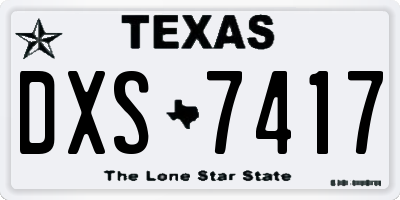 TX license plate DXS7417