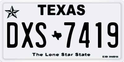 TX license plate DXS7419
