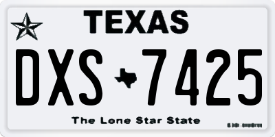 TX license plate DXS7425