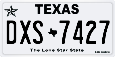 TX license plate DXS7427